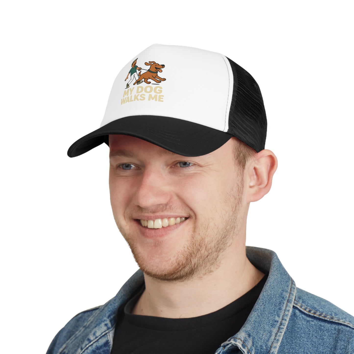 My Dog Walks Me Dad Baseball Cap