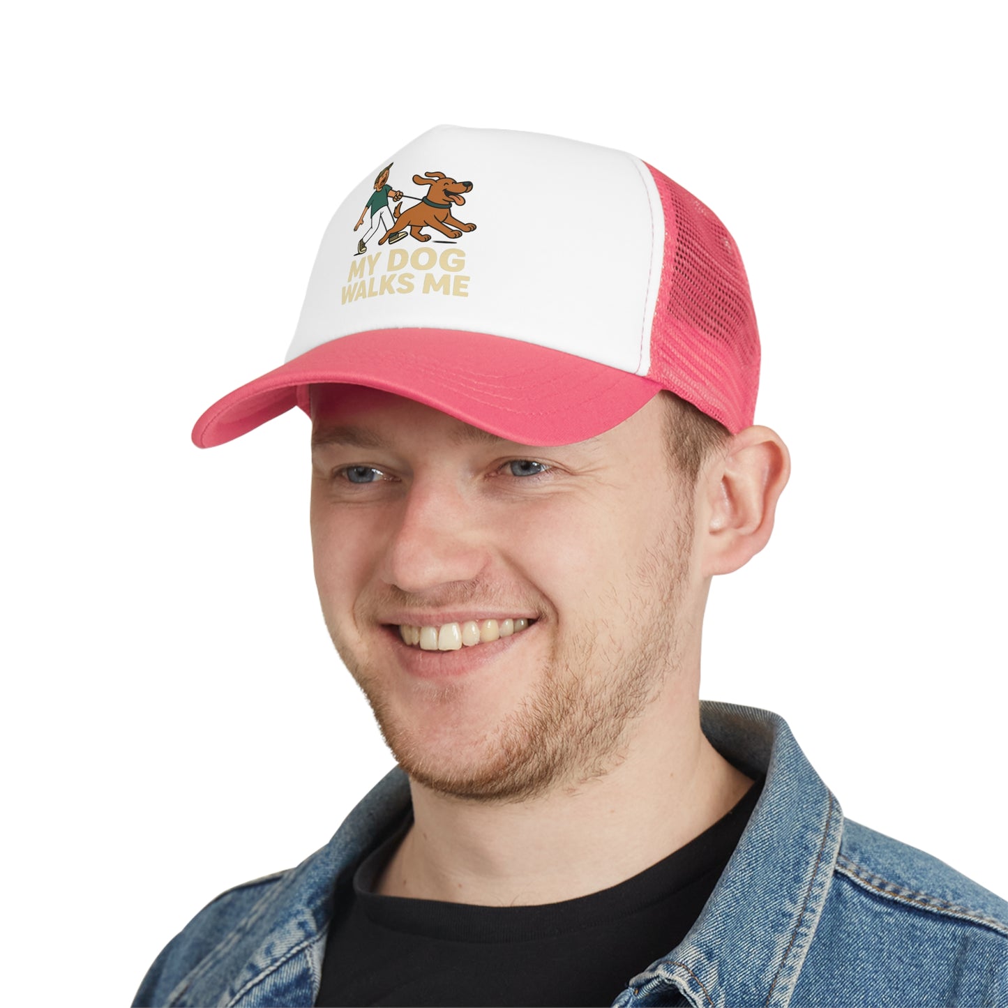 My Dog Walks Me Dad Baseball Cap