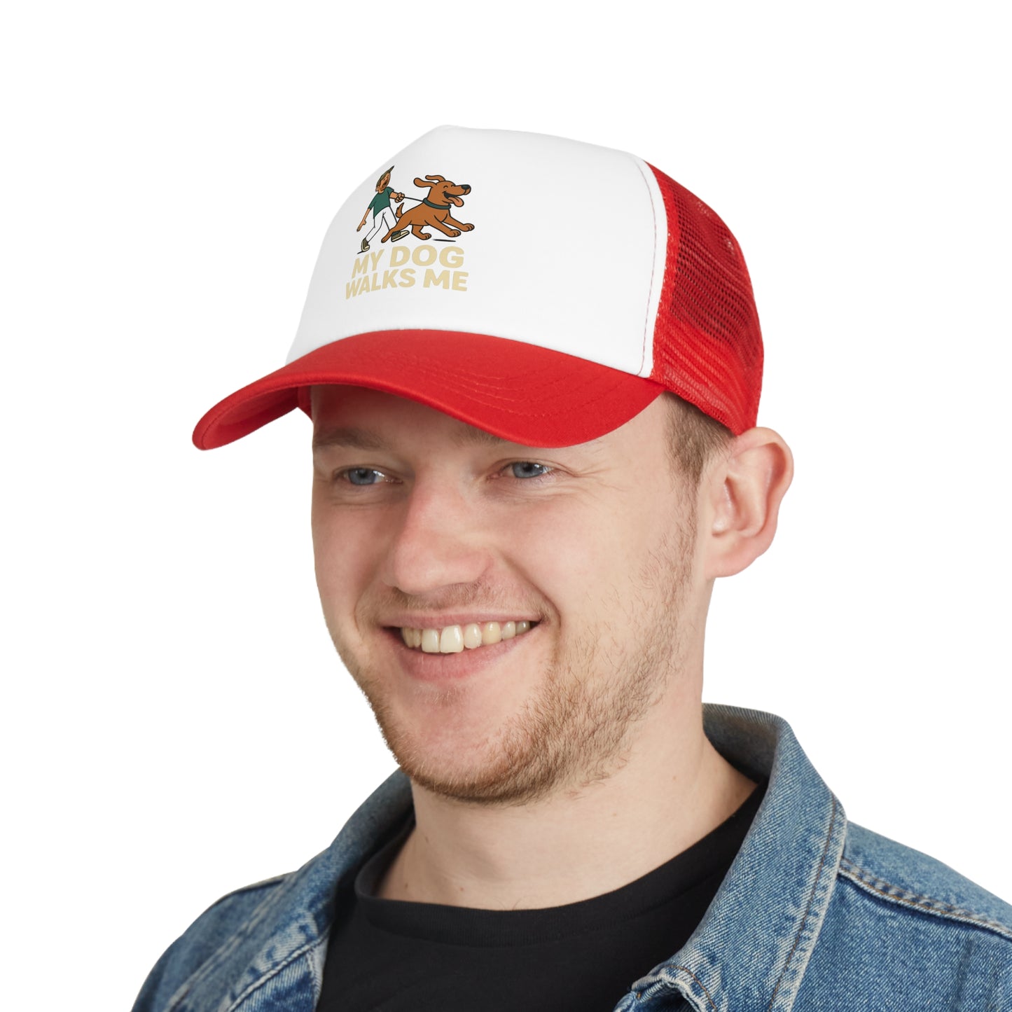 My Dog Walks Me Dad Baseball Cap