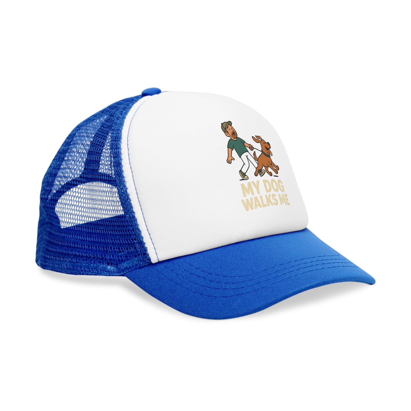 My Dog Walks Me Dad Baseball Cap
