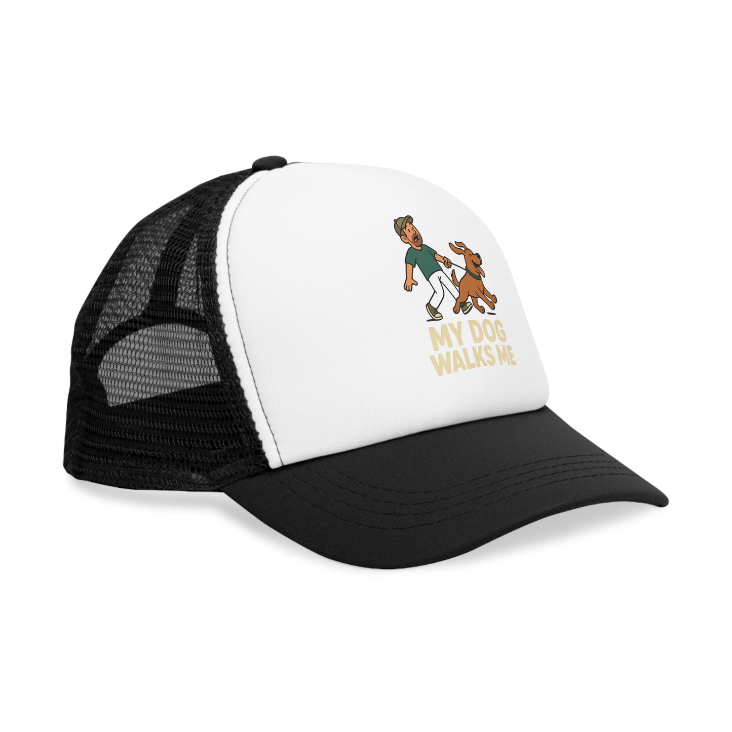 My Dog Walks Me Dad Baseball Cap
