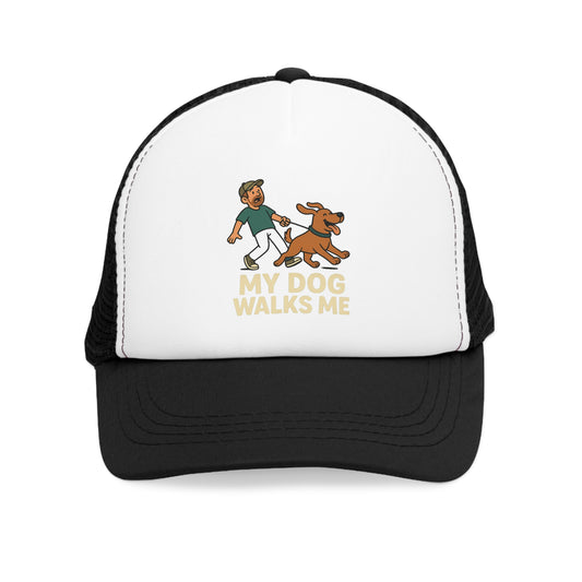 My Dog Walks Me Dad Baseball Cap